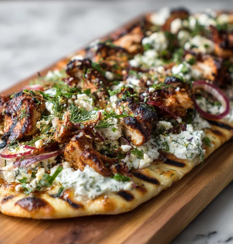 Greek Chicken Flatbread