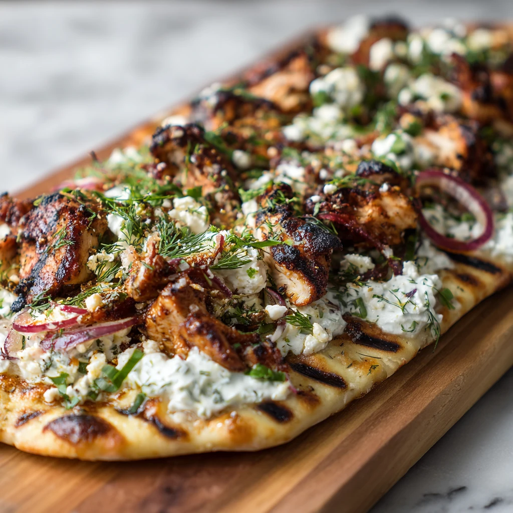 Greek Chicken Flatbread