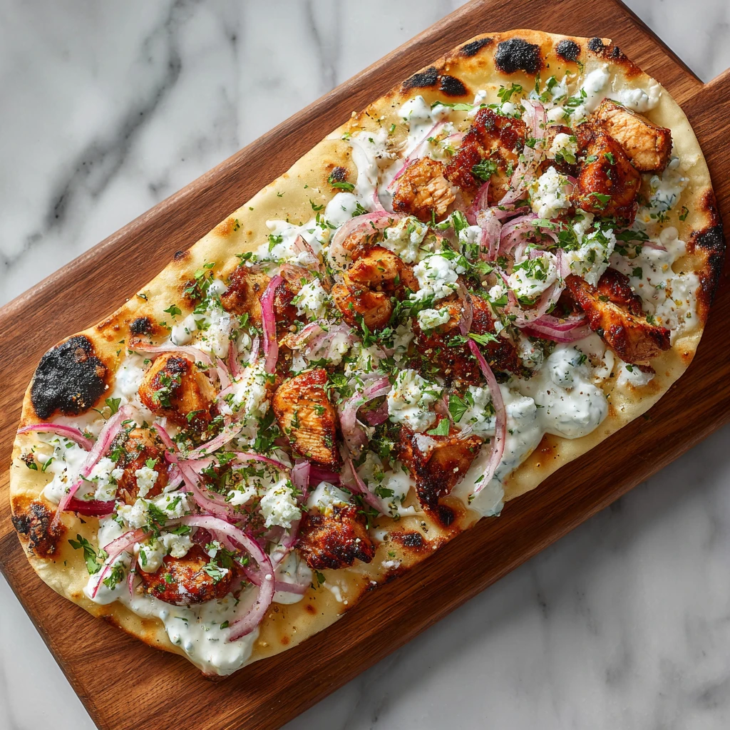 Greek Chicken Flatbread