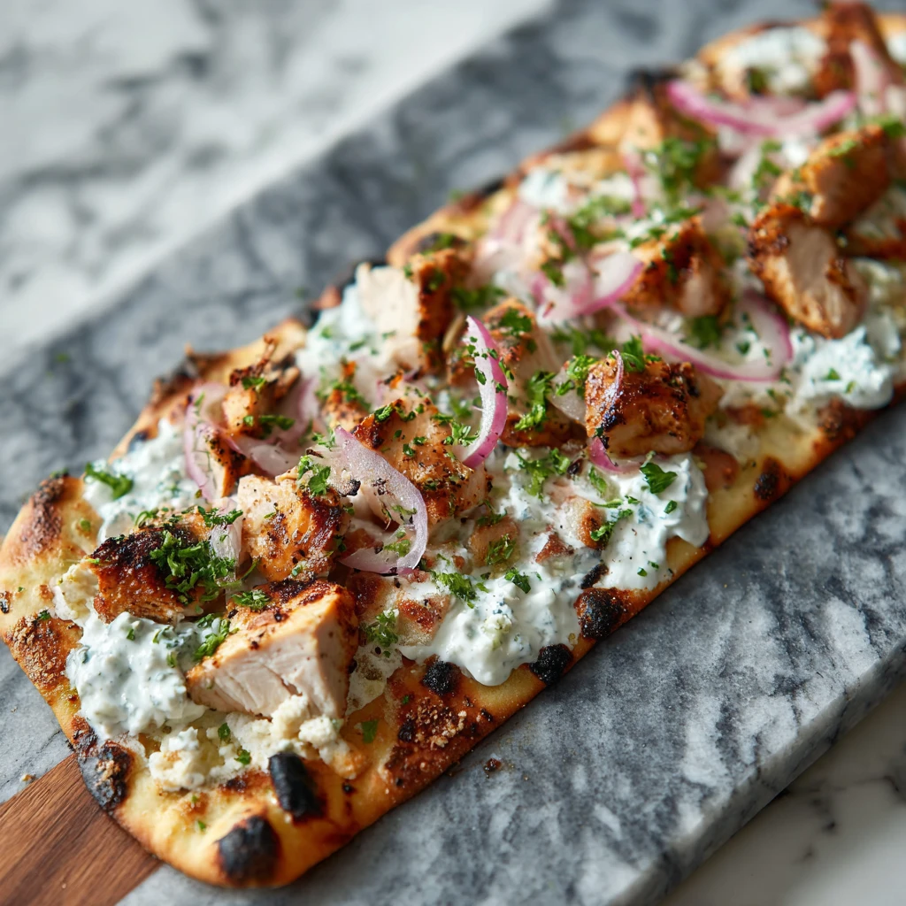 Greek Chicken Flatbread