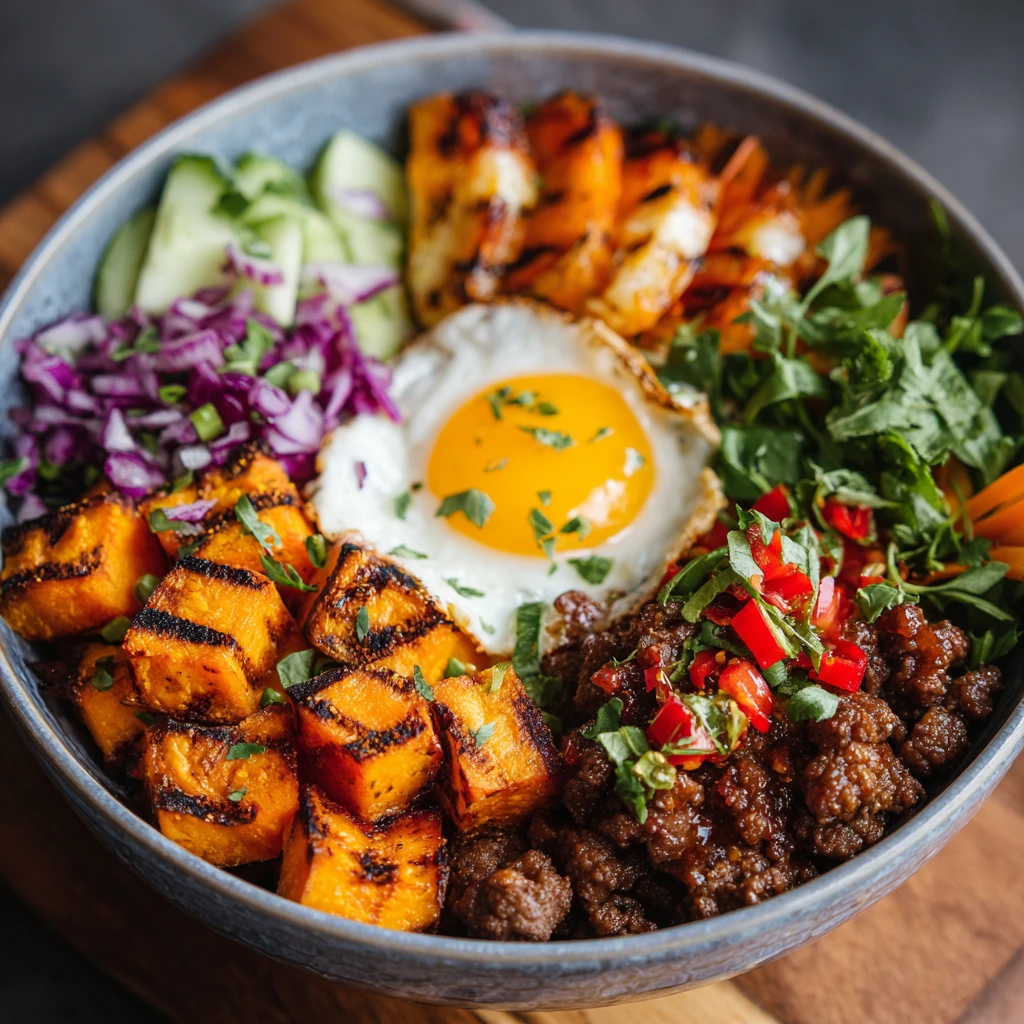 Ground Beef Hot Honey Bowl