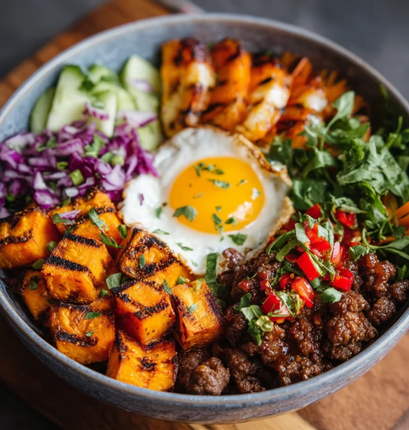 Ground Beef Hot Honey Bowl