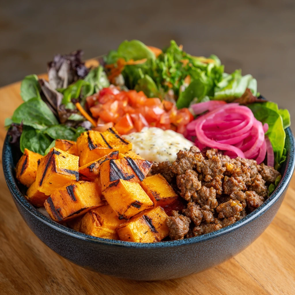 Ground Beef Hot Honey Bowl
