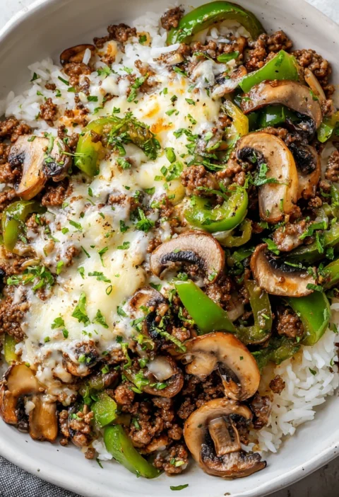 Ground Beef Philly Cheesesteak Meal Prep