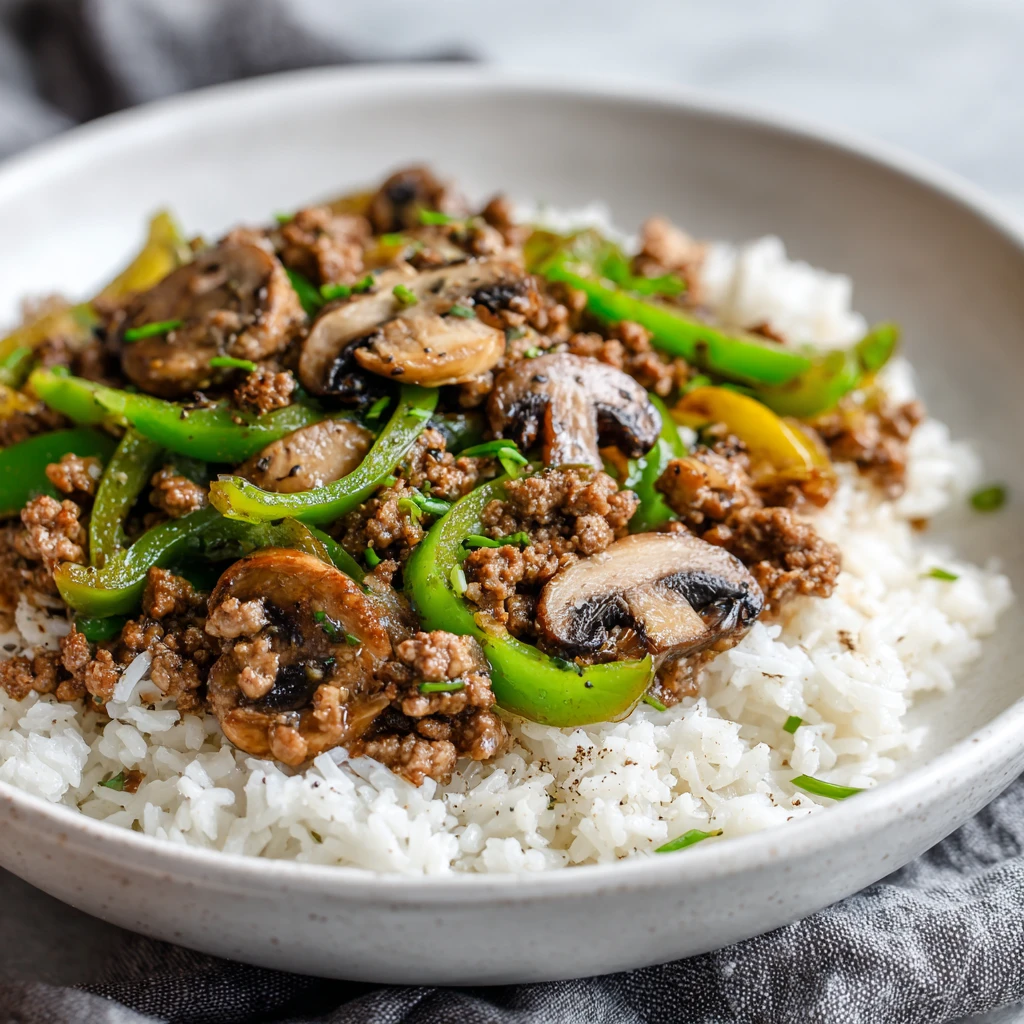 Ground Beef Philly Cheesesteak Meal Prep