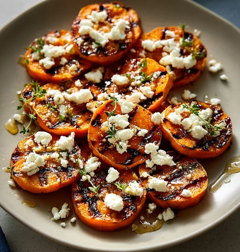 High Protein Honey Feta Sweet Potato Rounds