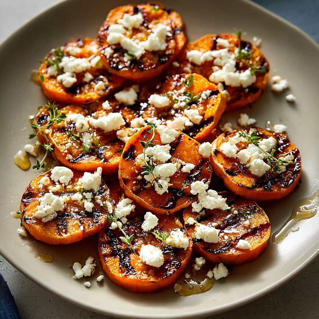 High Protein Honey Feta Sweet Potato Rounds