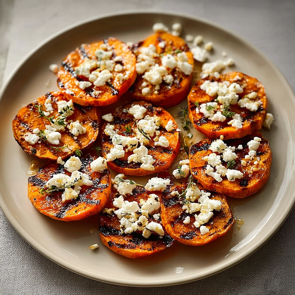 High Protein Honey Feta Sweet Potato Rounds
