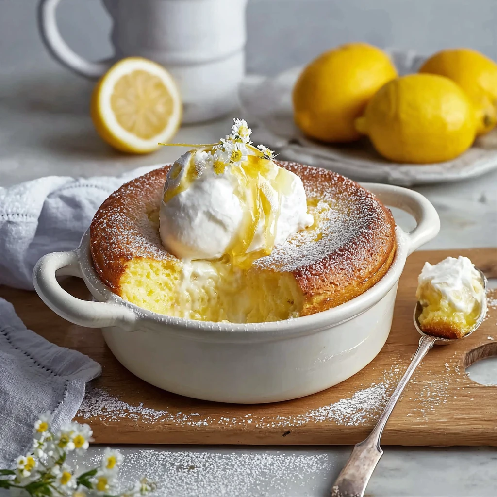 Indulge in Fluffy Lemon Ricotta Spoon Cake with Syrup Delight