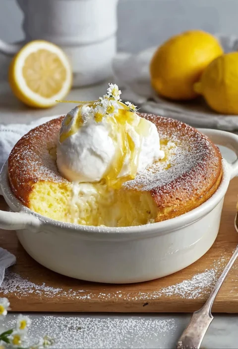 Indulge Fluffy Lemon Ricotta Spoon Cake Syrup Delight
