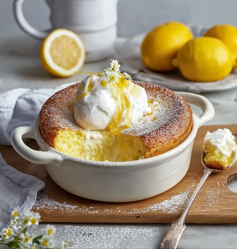Indulge Fluffy Lemon Ricotta Spoon Cake Syrup Delight