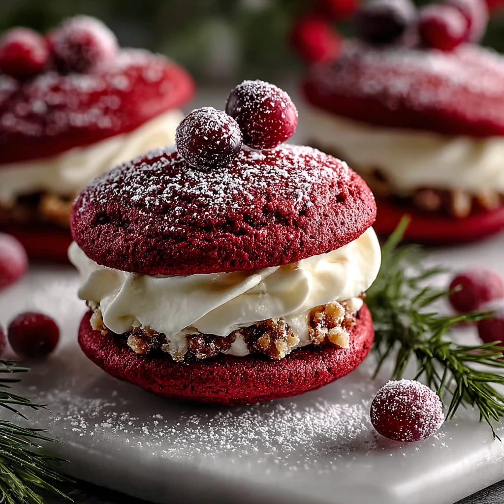 Red Velvet Wreath Whoopie Pies