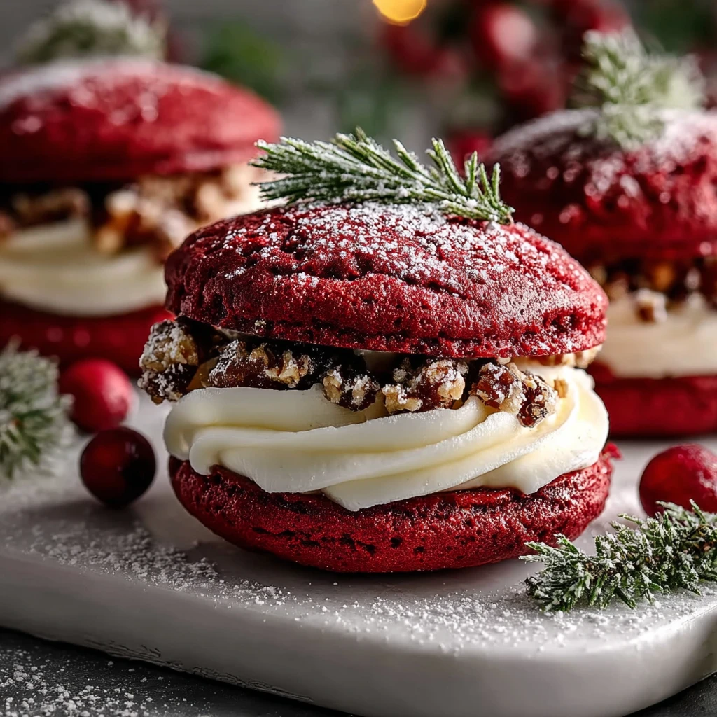 Red Velvet Wreath Whoopie Pies