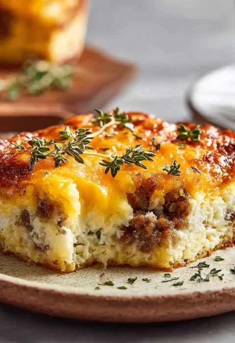Sausage Cream Cheese Hash Brown Breakfast Casserole