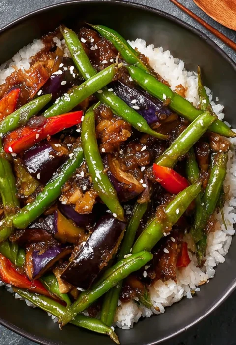 Savor Flavor Chinese Stirfried Eggplant Green Beans
