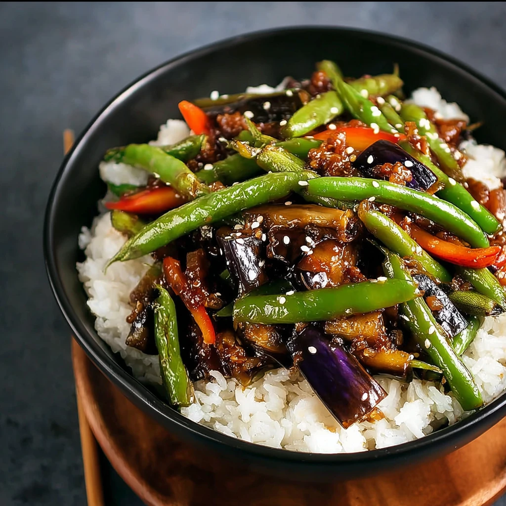 Savor Flavor Chinese Stirfried Eggplant Green Beans