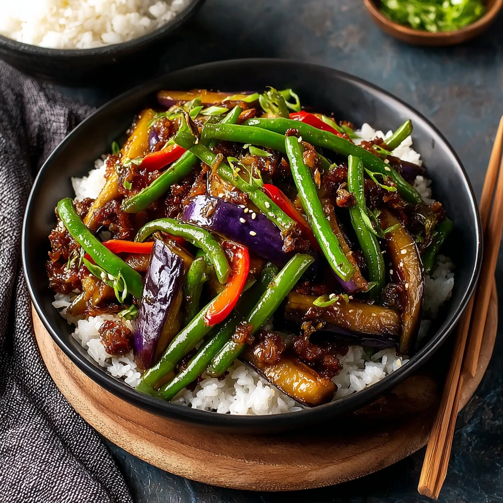 Savor Flavor Chinese Stirfried Eggplant Green Beans