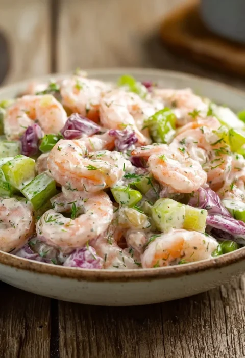Shrimp Salad Red Cabbage Crunchy