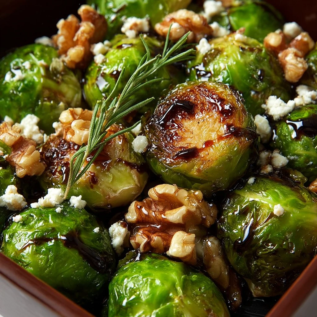 Sizzling Sweet Heat Brussels Sprouts Feta Walnut Bliss