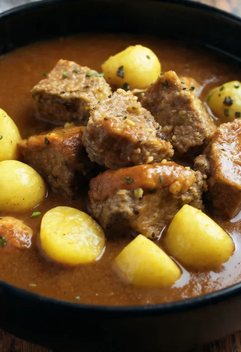 Slow Cooker Garlic Butter Beef Potatoes Tender Recipe