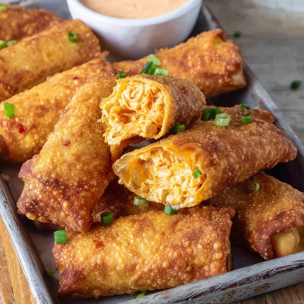 Spicy Buffalo Chicken Egg Rolls