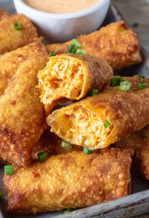 Spicy Buffalo Chicken Egg Rolls
