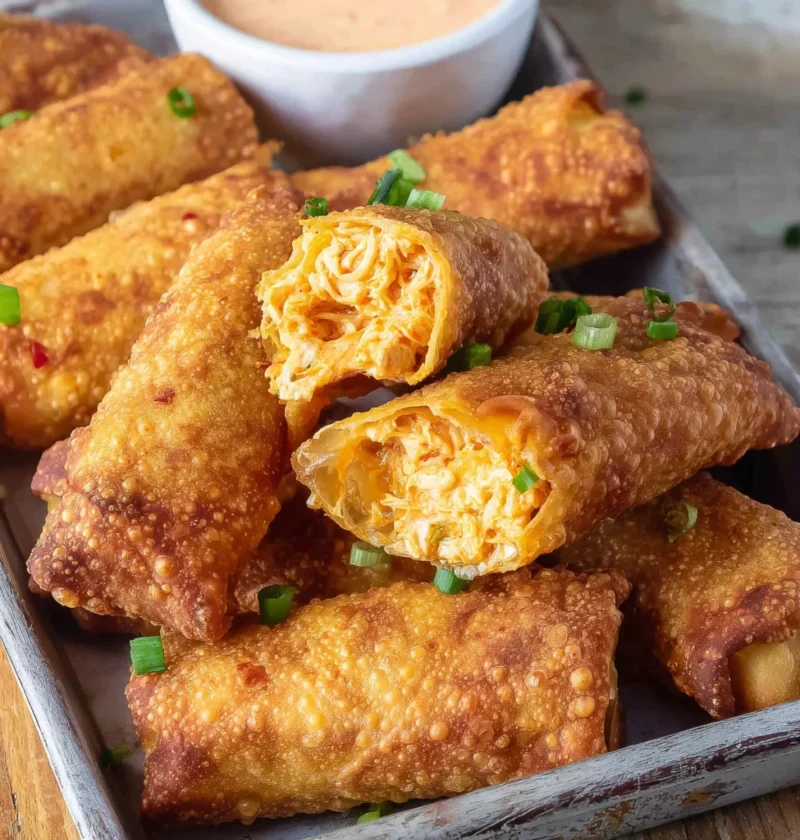 Spicy Buffalo Chicken Egg Rolls
