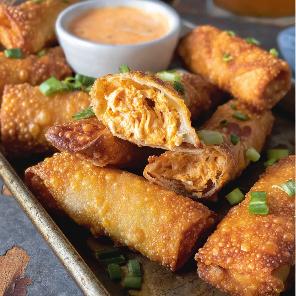 Spicy Buffalo Chicken Egg Rolls