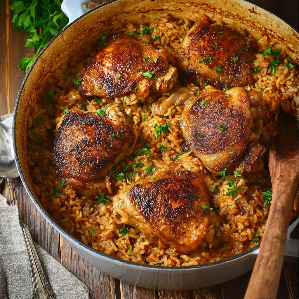 Succulent Paprika Chicken Rice Bake