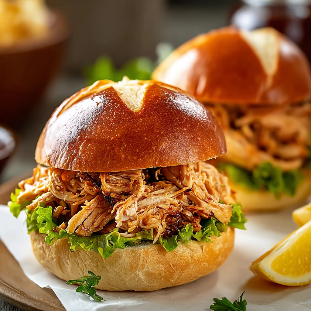 Ultimate Shredded Chicken Sandwiches