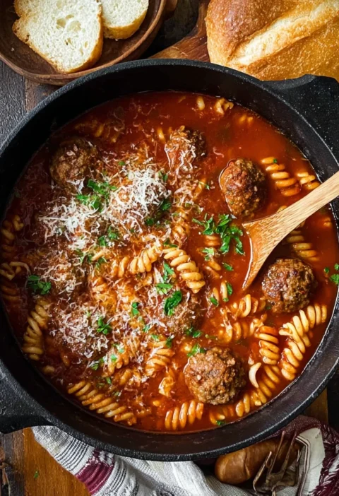 Zesty Italian Meatball Soup
