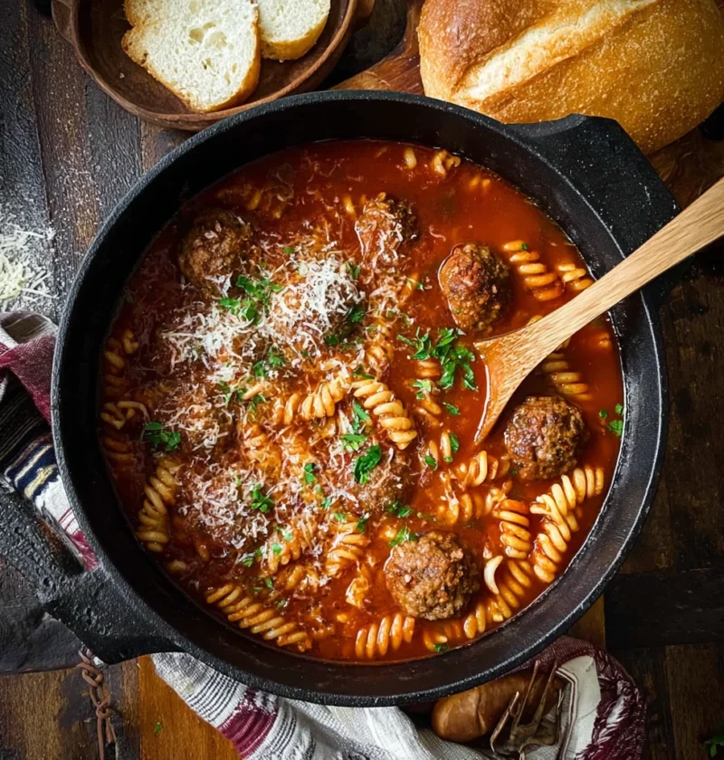 Zesty Italian Meatball Soup