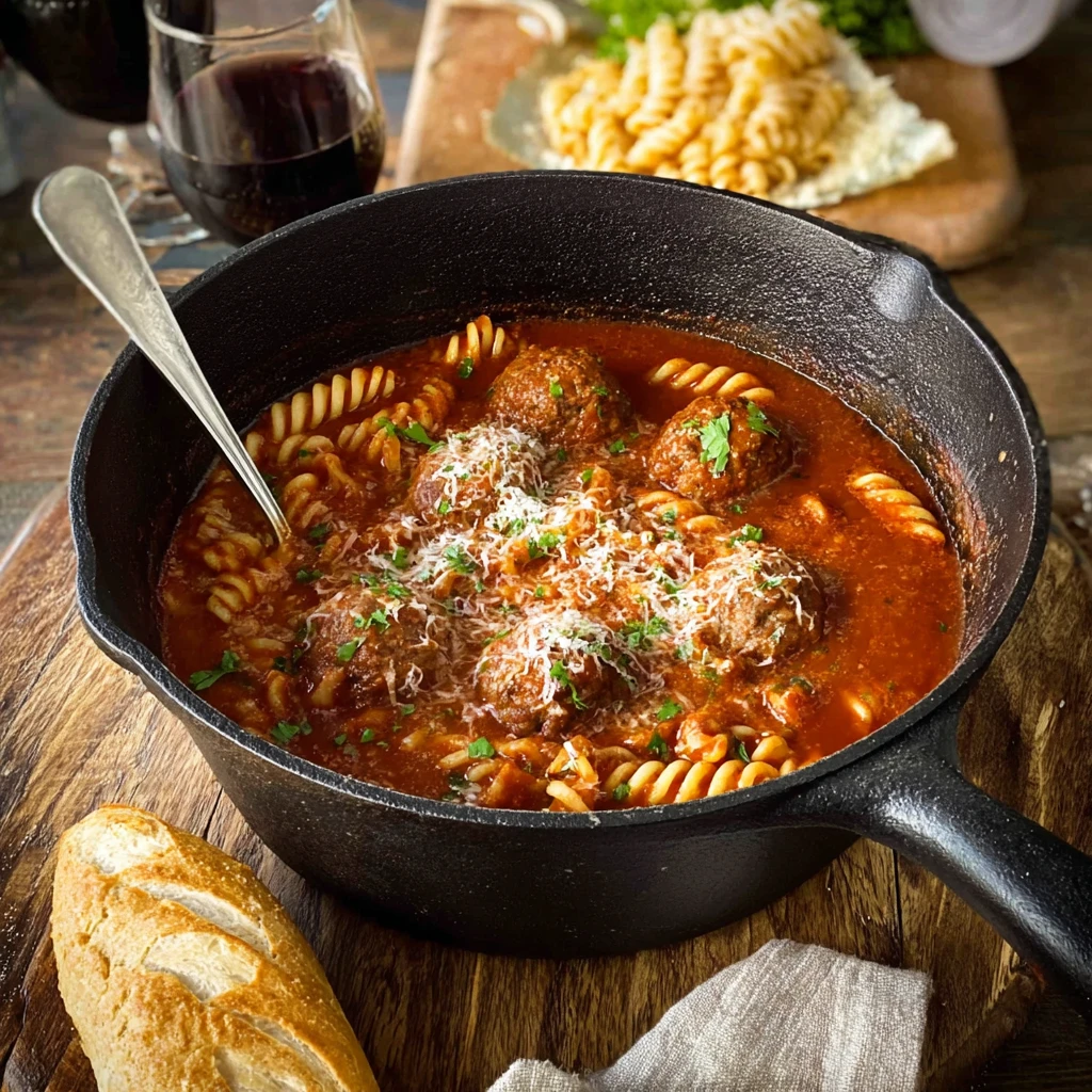 Zesty Italian Meatball Soup