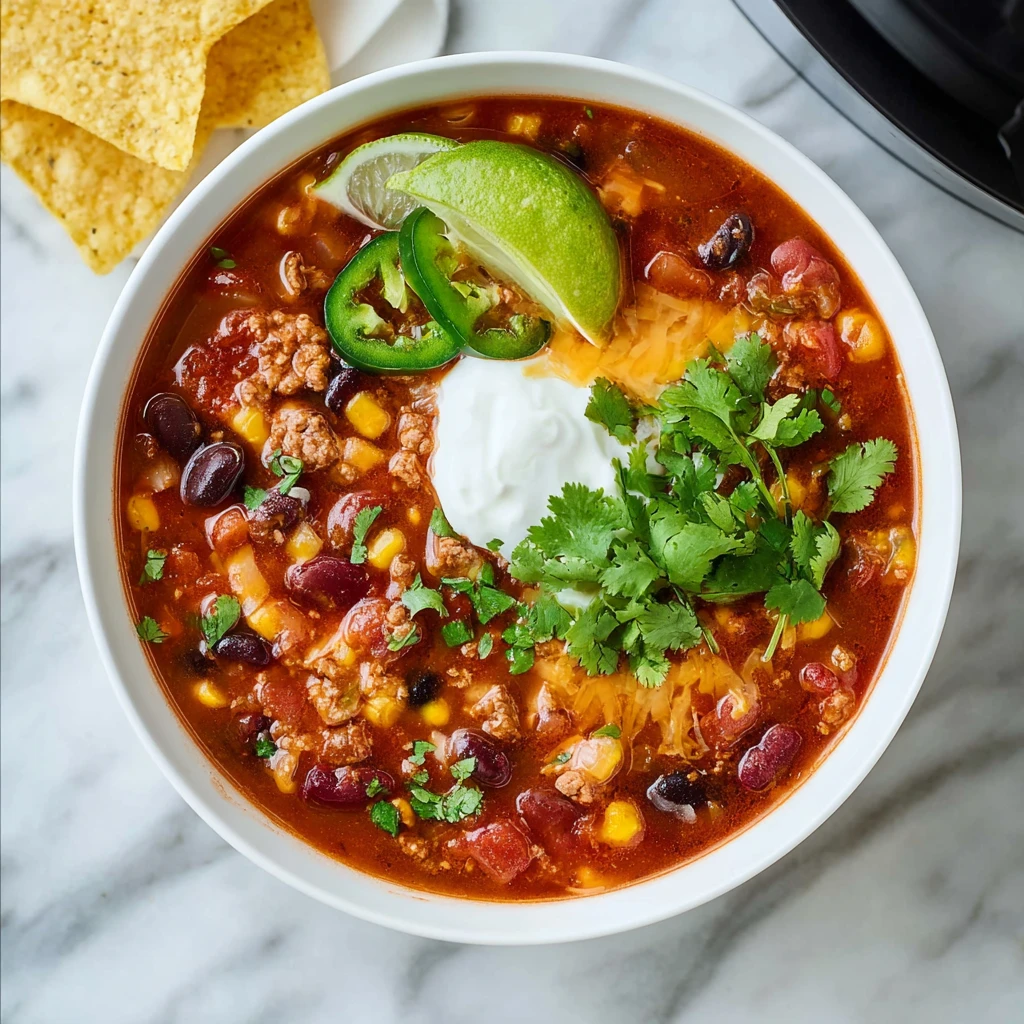Zesty Slow Cooker Taco Soup