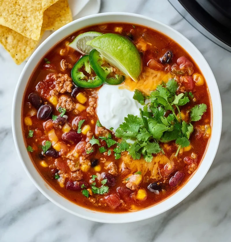 Zesty Slow Cooker Taco Soup