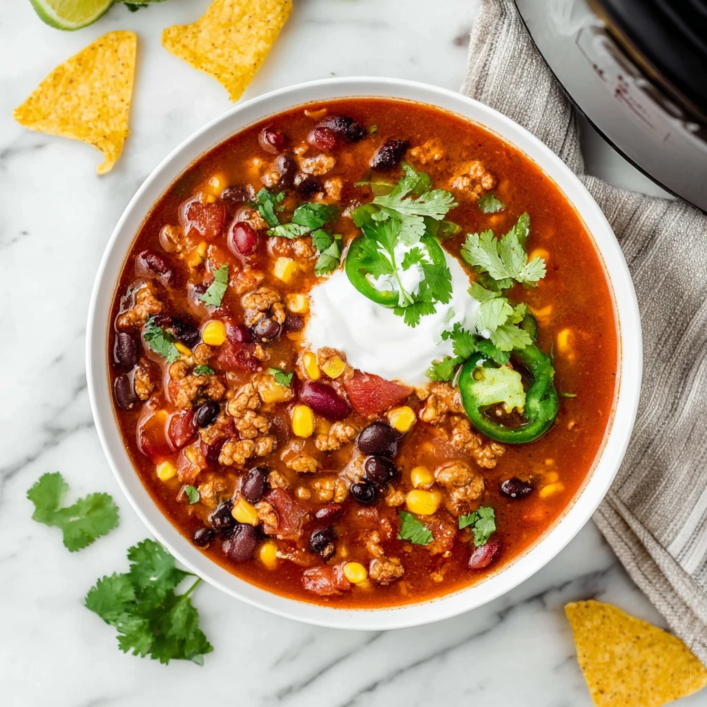 Zesty Slow Cooker Taco Soup