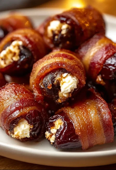 Bacon Wrapped Dates Goat Cheese