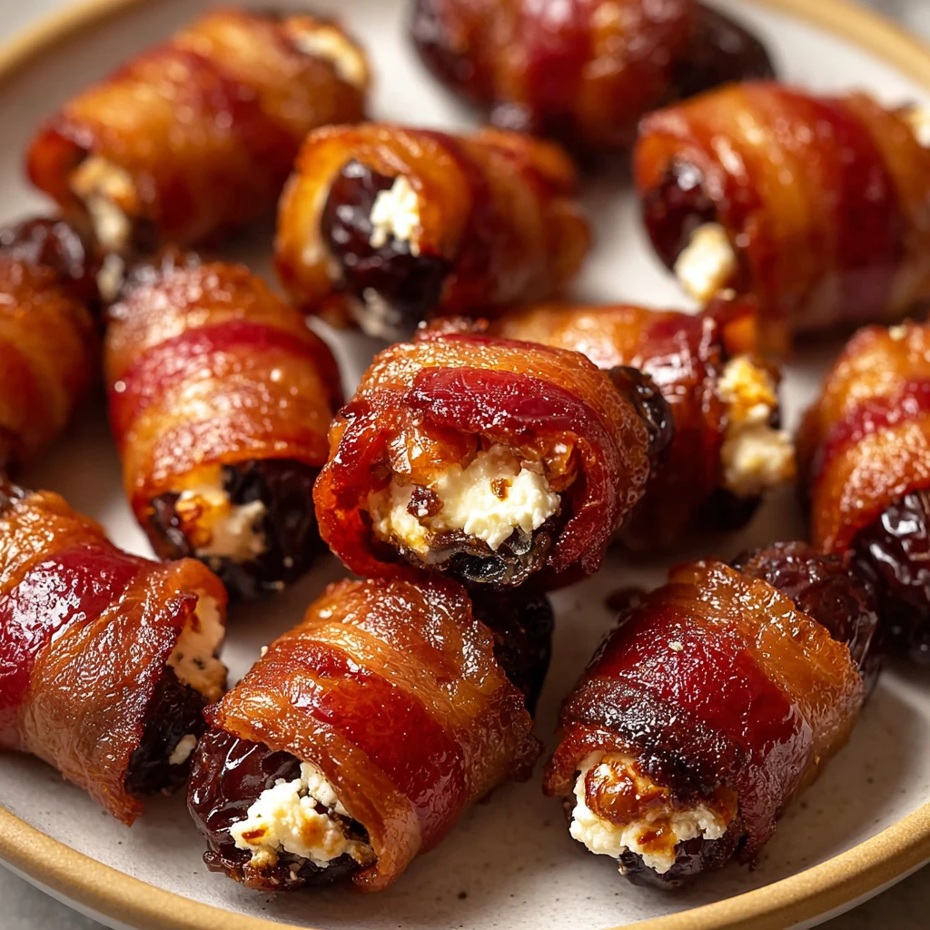Bacon Wrapped Dates Goat Cheese