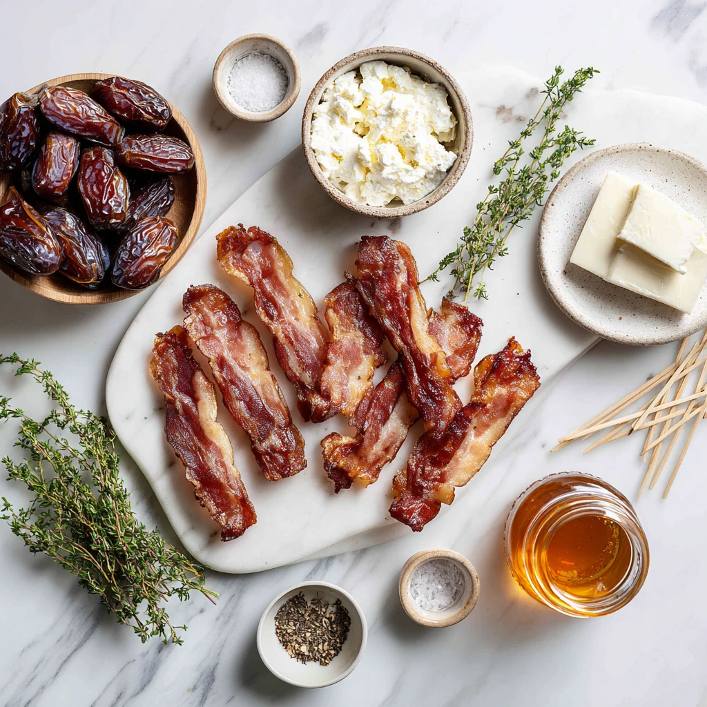 Bacon Wrapped Dates Goat Cheese