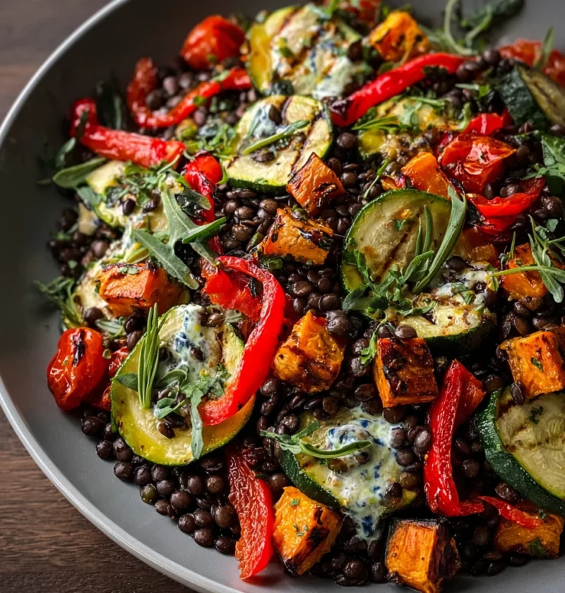Black Lentil Salad Roasted Vegetables