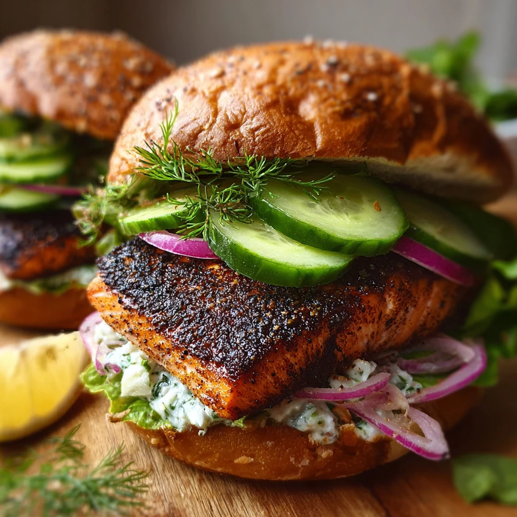 Blackened Salmon Sandwich Cajun
