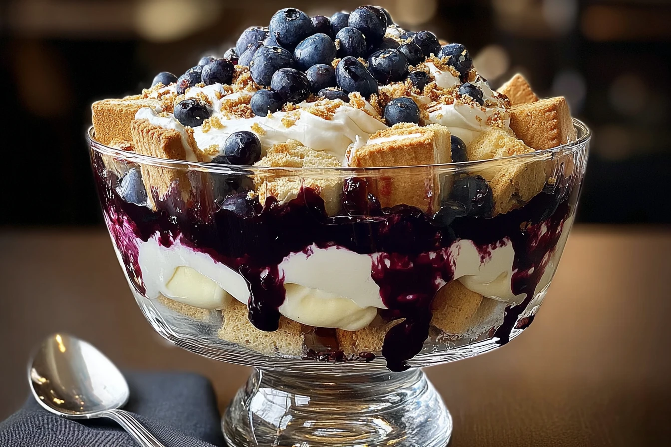Blueberry Cheesecake Trifle Delight – Easy No-Bake Dessert