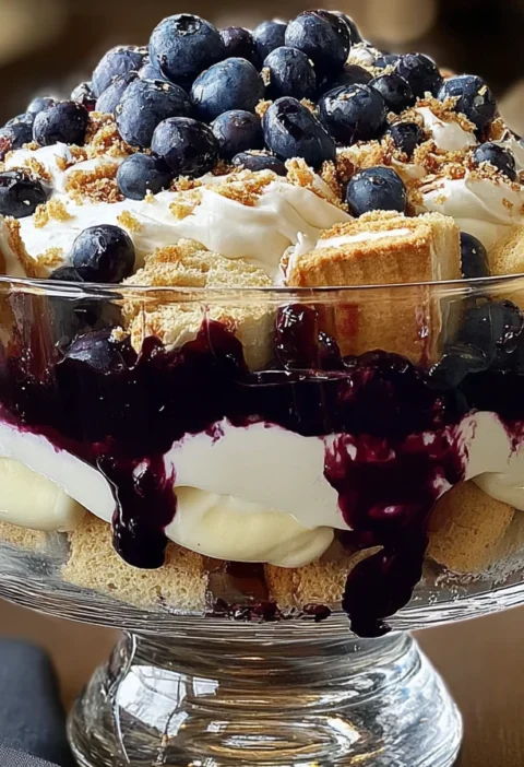 Blueberry Cheesecake Trifle Delight Nobake Dessert