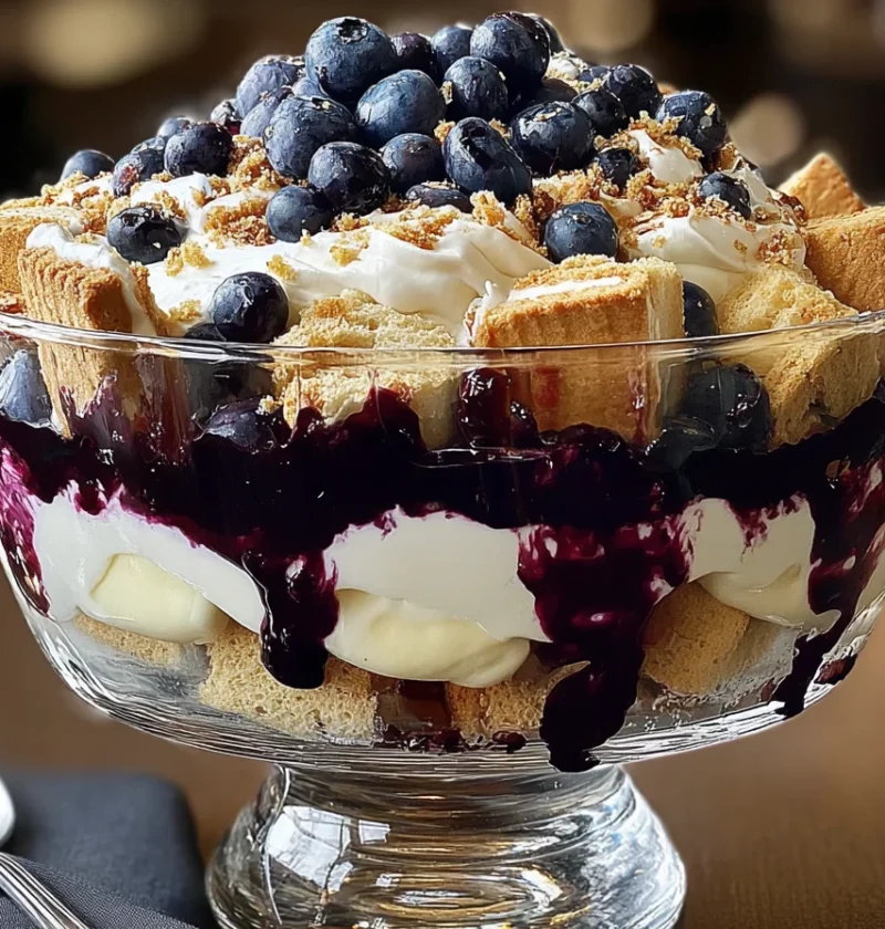 Blueberry Cheesecake Trifle Delight Nobake Dessert