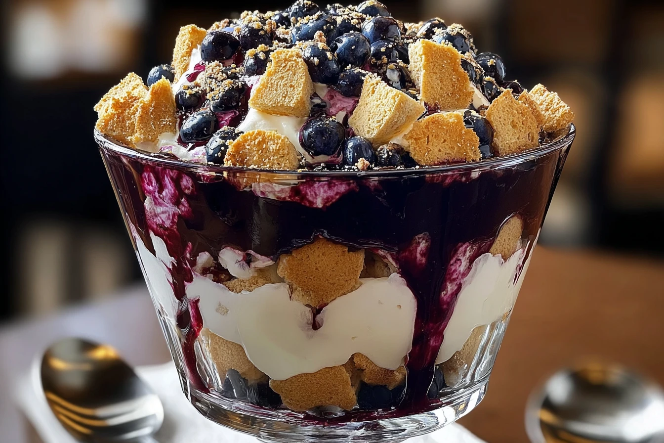 Blueberry Cheesecake Trifle Delight Nobake Dessert