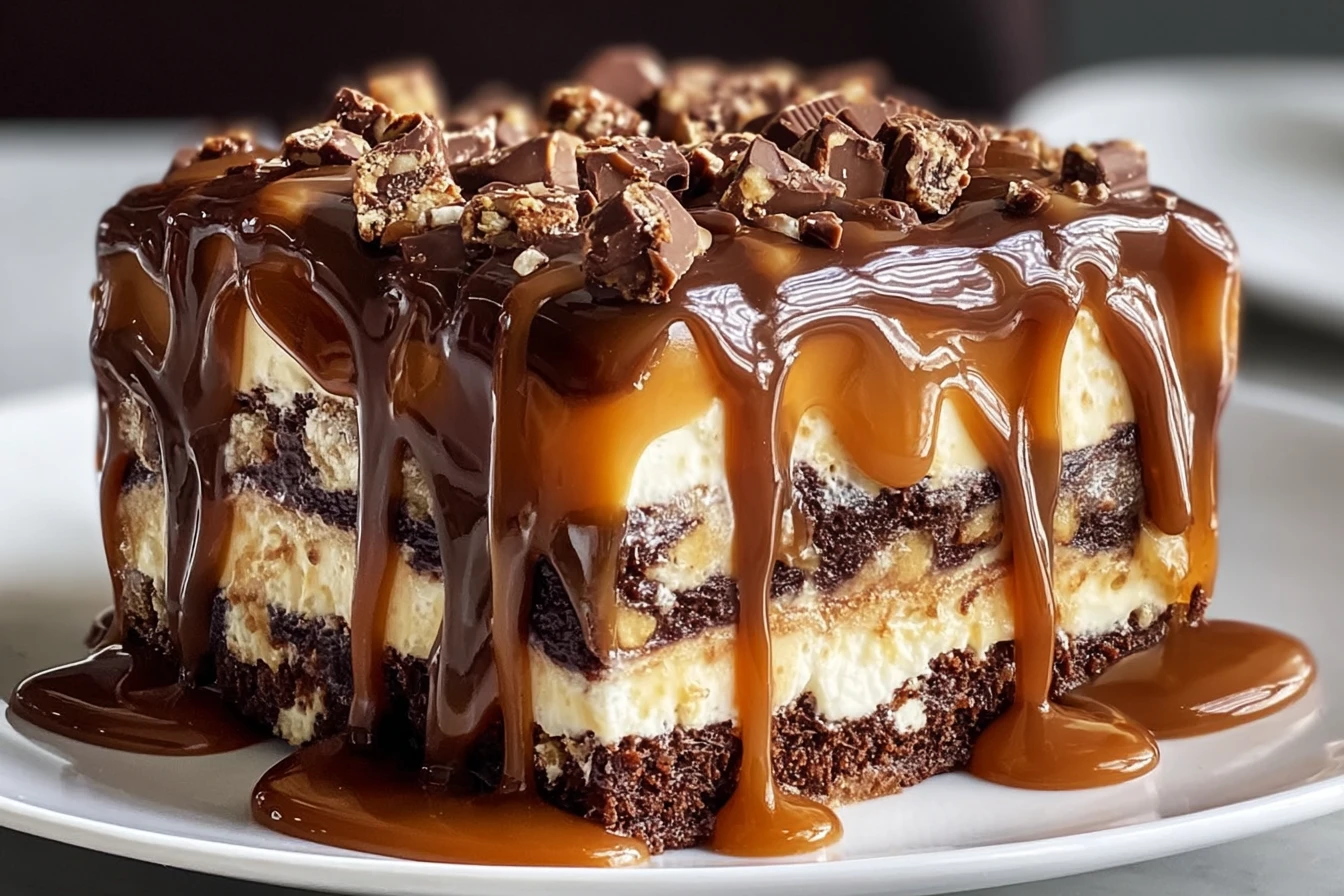 Caramel Turtle Poke Cake – Gooey Chocolate Caramel Dessert