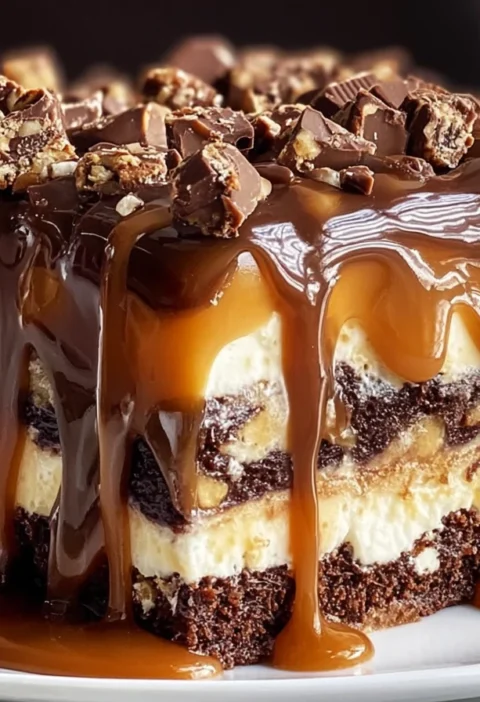 Caramel Turtle Poke Cake Gooey Chocolate Dessert