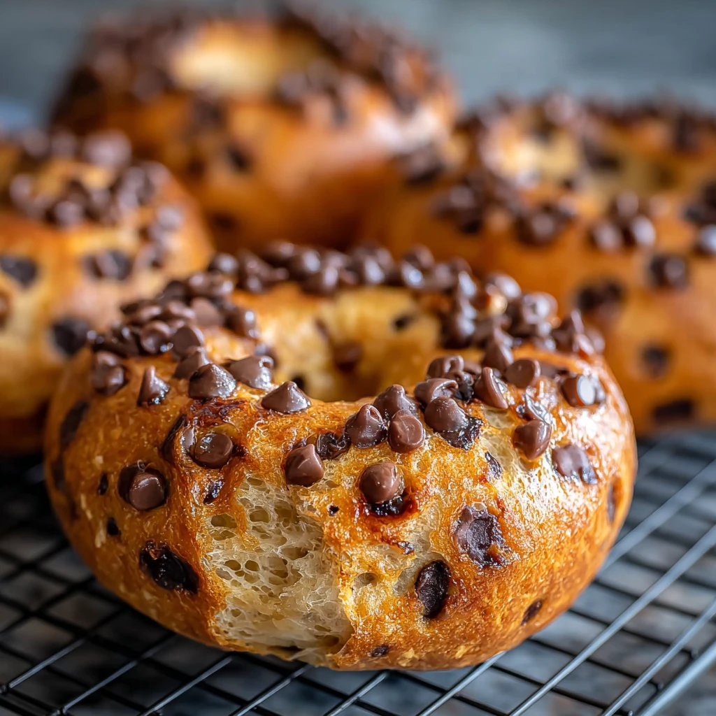 Chocolate Chip Protein Bagels