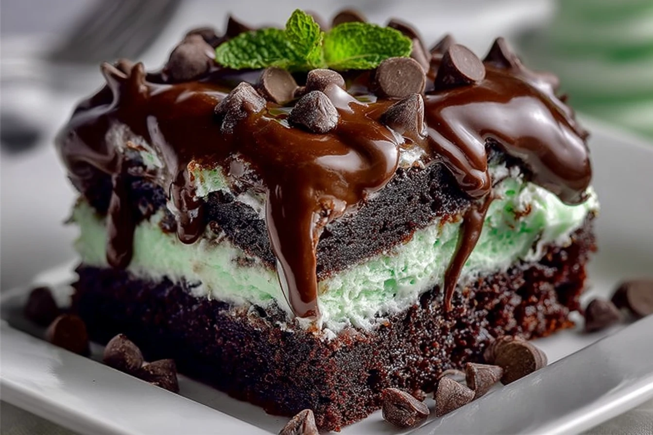 Chocolate Mint Poke Cake – Ultra Moist & Refreshing Dessert