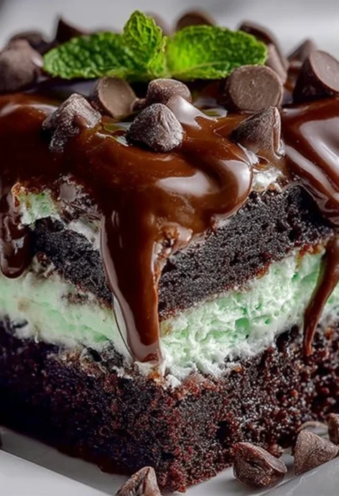 Chocolate Mint Poke Cake Ultra Moist Refreshing Dessert